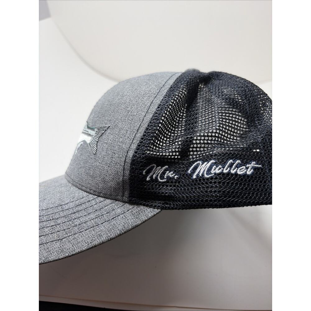 Toadfish Outfitters Gray Black Logo The Mullet Mesh Hat Adjustable Snapback - Picture 5 of 8